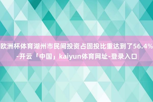 欧洲杯体育湖州市民间投资占固投比重达到了56.4%-开云「中国」kaiyun体育网址-登录入口