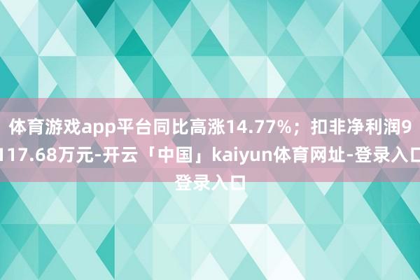 体育游戏app平台同比高涨14.77%；扣非净利润9117.68万元-开云「中国」kaiyun体育网址-登录入口