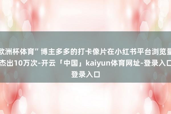 欧洲杯体育”博主多多的打卡像片在小红书平台浏览量杰出10万次-开云「中国」kaiyun体育网址-登录入口
