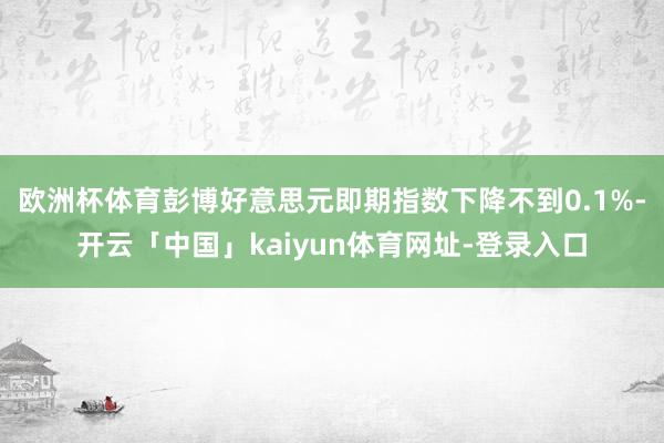 欧洲杯体育 彭博好意思元即期指数下降不到0.1%-开云「中国」kaiyun体育网址-登录入口