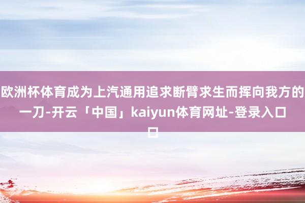 欧洲杯体育成为上汽通用追求断臂求生而挥向我方的一刀-开云「中国」kaiyun体育网址-登录入口