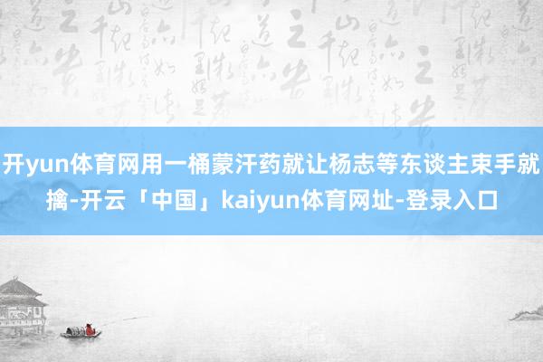 开yun体育网用一桶蒙汗药就让杨志等东谈主束手就擒-开云「中国」kaiyun体育网址-登录入口