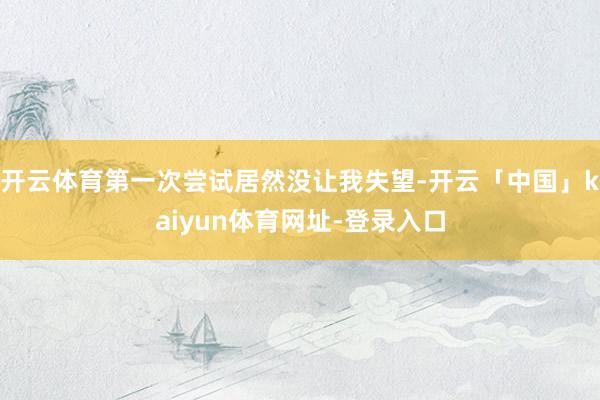 开云体育第一次尝试居然没让我失望-开云「中国」kaiyun体育网址-登录入口