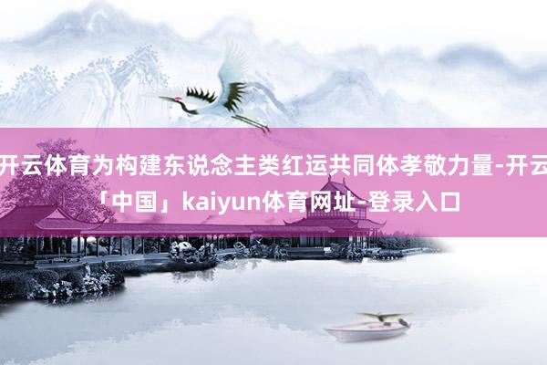 开云体育为构建东说念主类红运共同体孝敬力量-开云「中国」kaiyun体育网址-登录入口