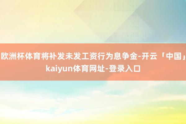 欧洲杯体育将补发未发工资行为息争金-开云「中国」kaiyun体育网址-登录入口