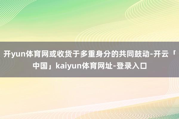 开yun体育网或收货于多重身分的共同鼓动-开云「中国」kaiyun体育网址-登录入口
