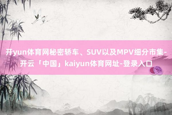 开yun体育网秘密轿车、SUV以及MPV细分市集-开云「中国」kaiyun体育网址-登录入口