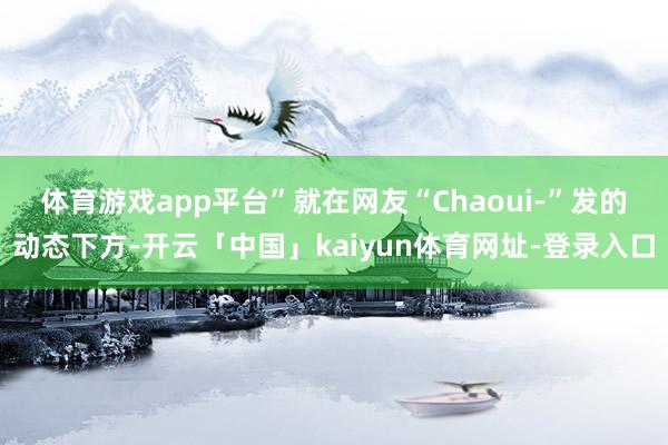 体育游戏app平台”　　就在网友“Chaoui-”发的动态下方-开云「中国」kaiyun体育网址-登录入口