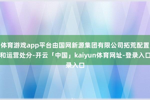 体育游戏app平台由国网新源集团有限公司拓荒配置和运营处分-开云「中国」kaiyun体育网址-登录入口