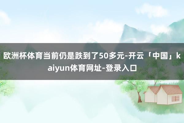 欧洲杯体育当前仍是跌到了50多元-开云「中国」kaiyun体育网址-登录入口