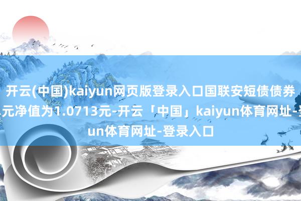 开云(中国)kaiyun网页版登录入口国联安短债债券A最新单元净值为1.0713元-开云「中国」kaiyun体育网址-登录入口