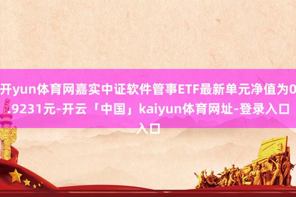 开yun体育网嘉实中证软件管事ETF最新单元净值为0.9231元-开云「中国」kaiyun体育网址-登录入口
