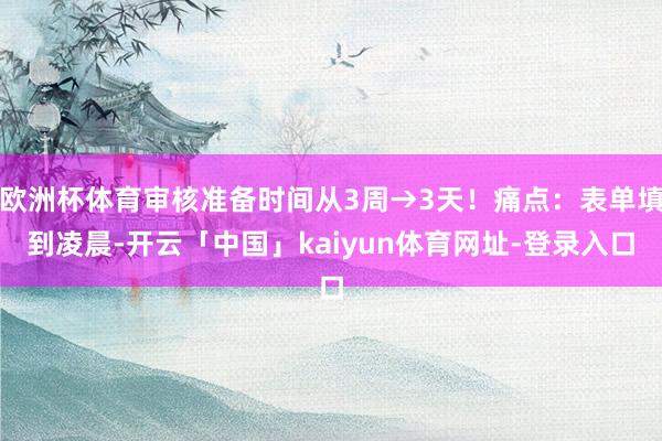 欧洲杯体育审核准备时间从3周→3天！痛点：表单填到凌晨-开云「中国」kaiyun体育网址-登录入口