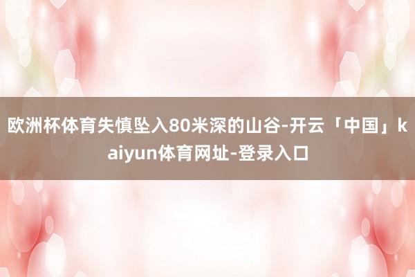 欧洲杯体育失慎坠入80米深的山谷-开云「中国」kaiyun体育网址-登录入口