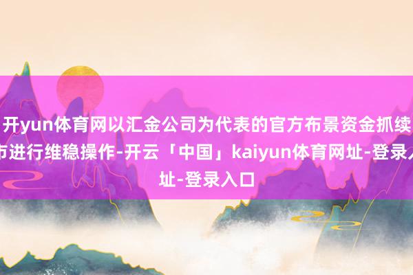 开yun体育网以汇金公司为代表的官方布景资金抓续入市进行维稳操作-开云「中国」kaiyun体育网址-登录入口