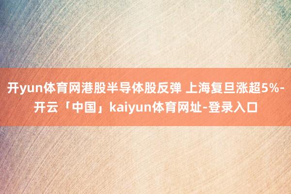 开yun体育网港股半导体股反弹 上海复旦涨超5%-开云「中国」kaiyun体育网址-登录入口