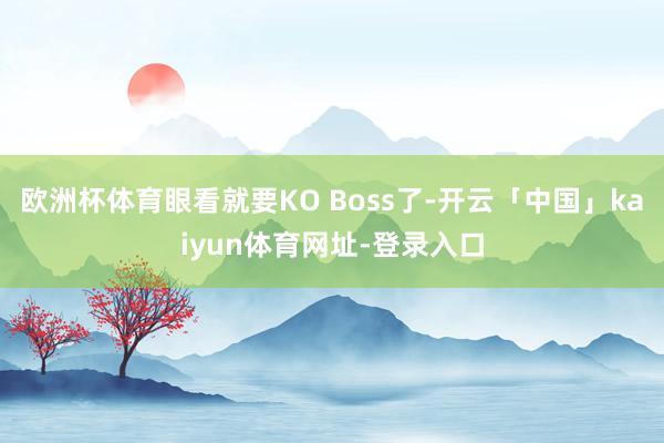 欧洲杯体育眼看就要KO Boss了-开云「中国」kaiyun体育网址-登录入口