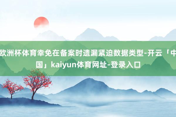 欧洲杯体育幸免在备案时遗漏紧迫数据类型-开云「中国」kaiyun体育网址-登录入口
