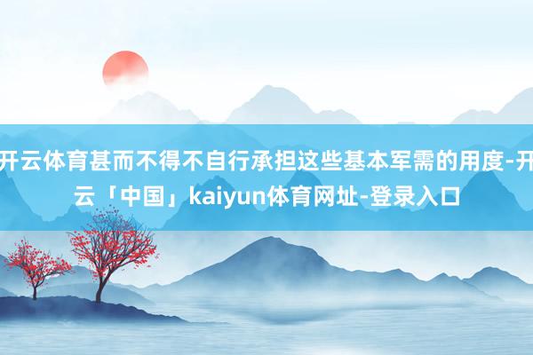 开云体育甚而不得不自行承担这些基本军需的用度-开云「中国」kaiyun体育网址-登录入口