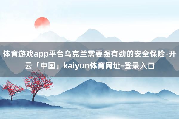 体育游戏app平台乌克兰需要强有劲的安全保险-开云「中国」kaiyun体育网址-登录入口