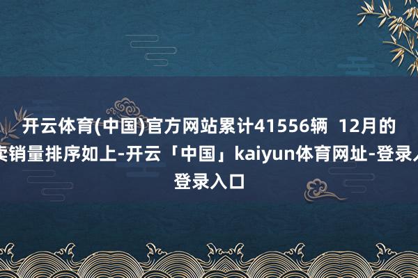 开云体育(中国)官方网站累计41556辆  12月的零卖销量排序如上-开云「中国」kaiyun体育网址-登录入口