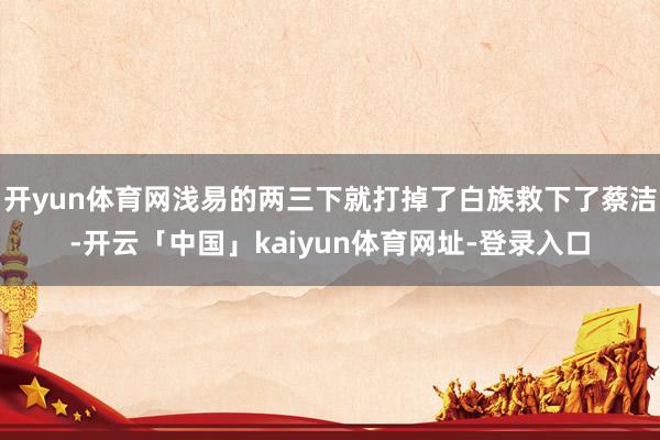 开yun体育网浅易的两三下就打掉了白族救下了蔡洁-开云「中国」kaiyun体育网址-登录入口