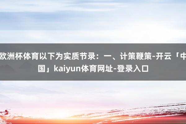 欧洲杯体育以下为实质节录：一、计策鞭策-开云「中国」kaiyun体育网址-登录入口