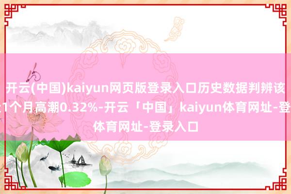 开云(中国)kaiyun网页版登录入口历史数据判辨该基金近1个月高潮0.32%-开云「中国」kaiyun体育网址-登录入口