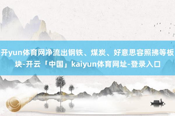 开yun体育网净流出钢铁、煤炭、好意思容照拂等板块-开云「中国」kaiyun体育网址-登录入口