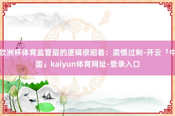 欧洲杯体育监管层的逻辑很昭着：震慑过剩-开云「中国」kaiyun体育网址-登录入口