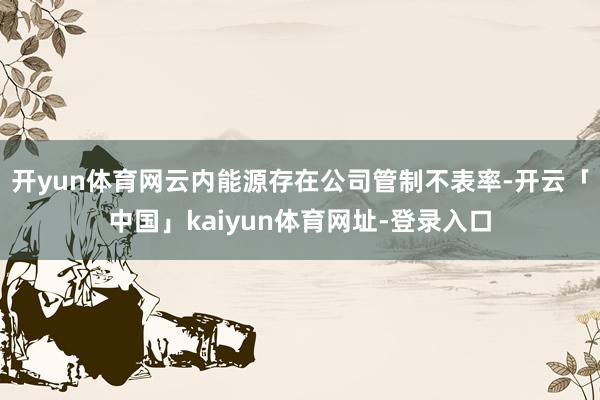 开yun体育网云内能源存在公司管制不表率-开云「中国」kaiyun体育网址-登录入口