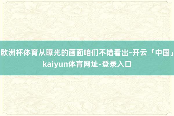 欧洲杯体育从曝光的画面咱们不错看出-开云「中国」kaiyun体育网址-登录入口