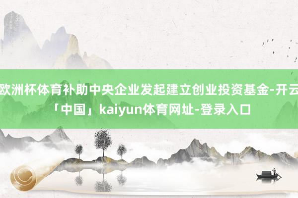 欧洲杯体育补助中央企业发起建立创业投资基金-开云「中国」kaiyun体育网址-登录入口