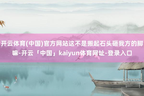 开云体育(中国)官方网站这不是搬起石头砸我方的脚嘛-开云「中国」kaiyun体育网址-登录入口