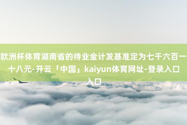 欧洲杯体育湖南省的待业金计发基准定为七千六百一十八元-开云「中国」kaiyun体育网址-登录入口
