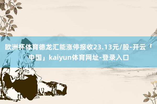 欧洲杯体育德龙汇能涨停报收23.13元/股-开云「中国」kaiyun体育网址-登录入口