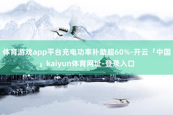 体育游戏app平台充电功率补助超60%-开云「中国」kaiyun体育网址-登录入口