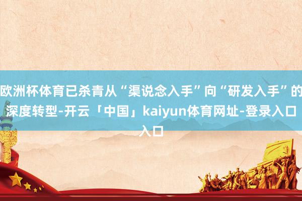 欧洲杯体育已杀青从“渠说念入手”向“研发入手”的深度转型-开云「中国」kaiyun体育网址-登录入口