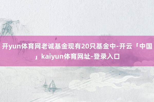开yun体育网老诚基金现有20只基金中-开云「中国」kaiyun体育网址-登录入口