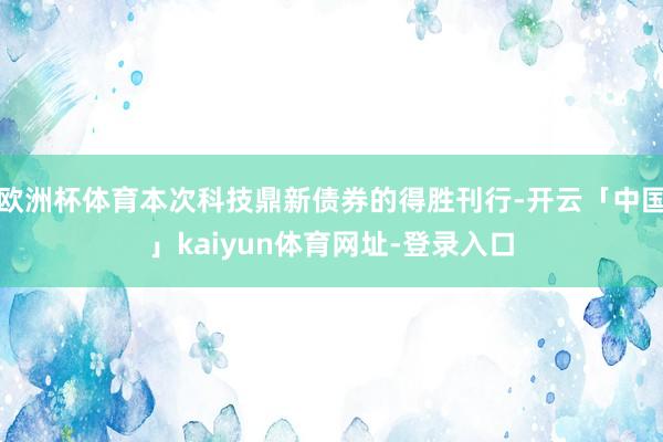 欧洲杯体育本次科技鼎新债券的得胜刊行-开云「中国」kaiyun体育网址-登录入口