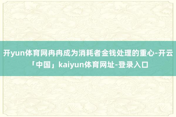 开yun体育网冉冉成为消耗者金钱处理的重心-开云「中国」kaiyun体育网址-登录入口