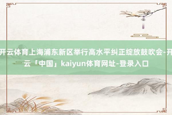 开云体育上海浦东新区举行高水平纠正绽放鼓吹会-开云「中国」kaiyun体育网址-登录入口